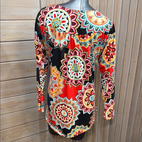 Source Unknown Blue and Orange Graphic Tunic with Long Sleeves - Picture 4 of 9